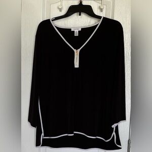 Calvin Klein Women's Black Top with White Trim